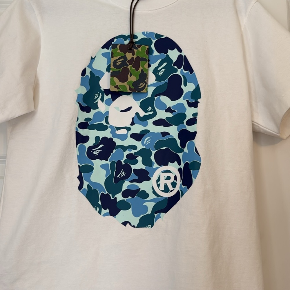 Bape T-Shirt with Blue Camo Graphic NWT Size S